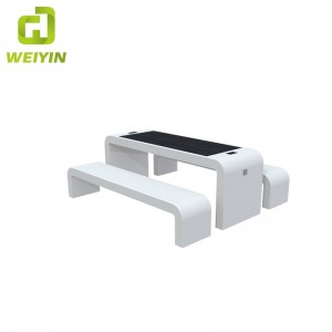 USB شاحن الهاتف اللاسلكي في الهواء الطلق الذكية للطاقة الشمسية أثاث حديقة الجدول مقعد مجموعة