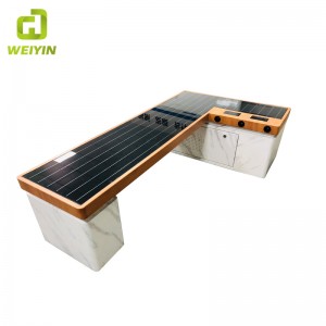 الحديث تصميم الطاقة الشمسية الهاتف الذكي شحن الأثاث عارية الذراعين مقعد معدني للخارجية