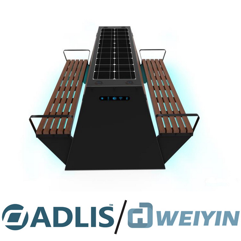 شاحن USB شاحن لاسلكي إضاءة LED مقعد ذكي عالي الجودة مع طاقة شمسية